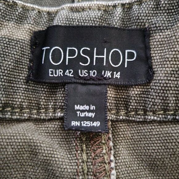TOPSHOP Camo Belted Paperbag Pants (size 10) - Picture 4 of 4